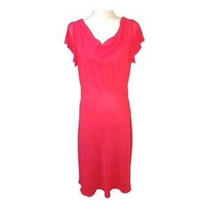 1990s Glam Elegant Formal Red Romantic Dress sz 14 Vintage Women's